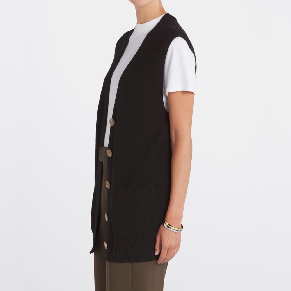 Button-Front Knit Vest Cardigan in Light Beige, stitch fix